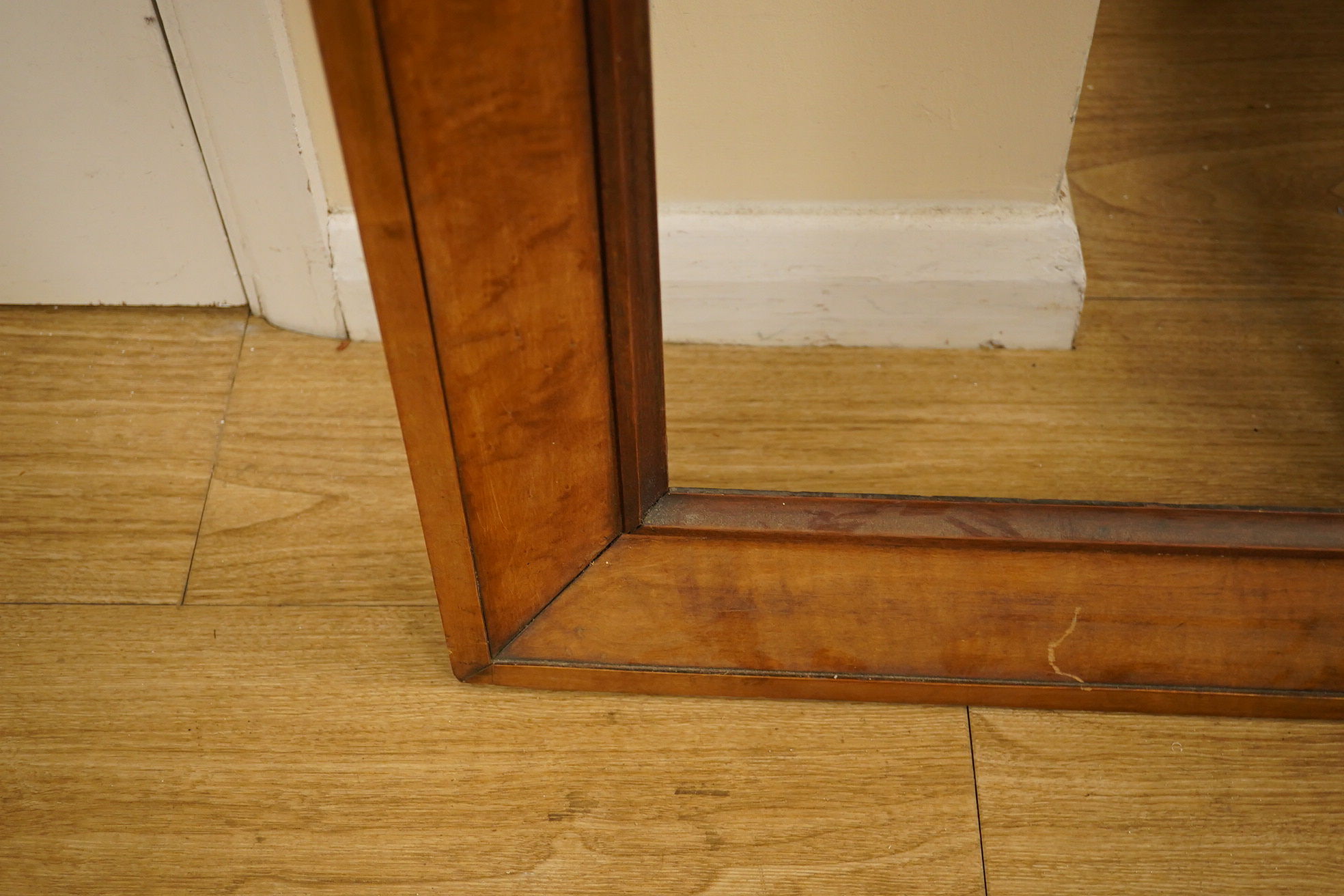 A large 19th century maple picture frame, aperture size 74 x 61cm. Condition - fair to good